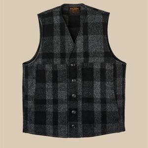 Filson Men's Charcoal and Black Mackinaw Vest